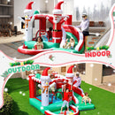 Castillo inflable con temática navideña