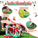 Castillo inflable con temática navideña