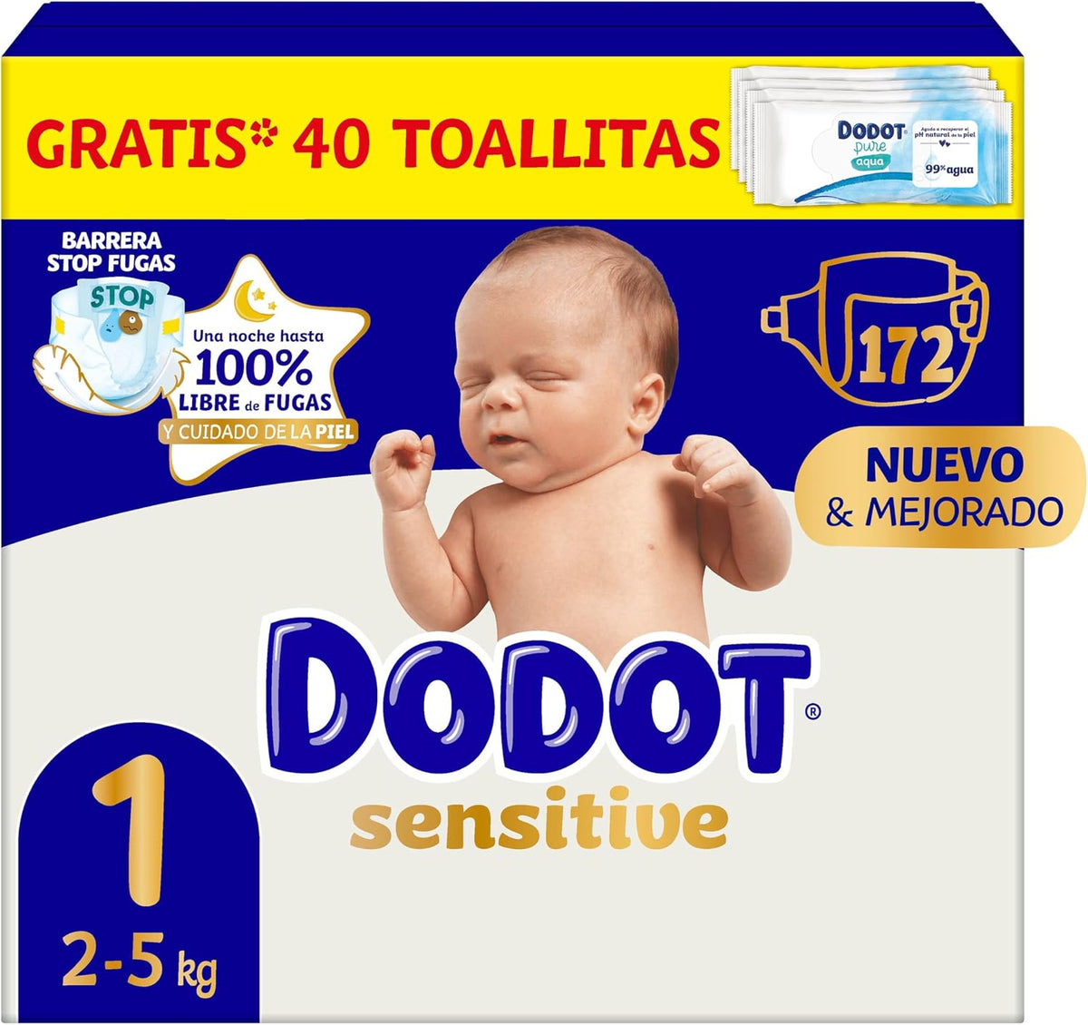 (516 Pañales + 2.592 Toallitas) Mega Pack Familiar Dodot Sensitive + Pure Aqua