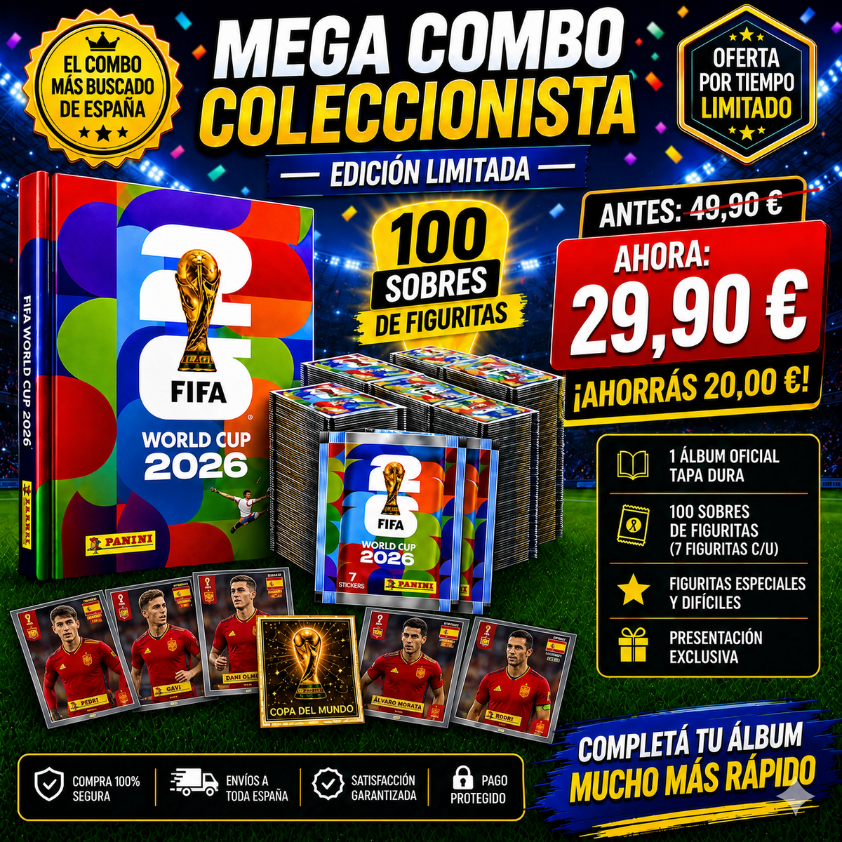 Álbum Del Mundial 2026 Nuevo + 100 Sobres de Figuritas
